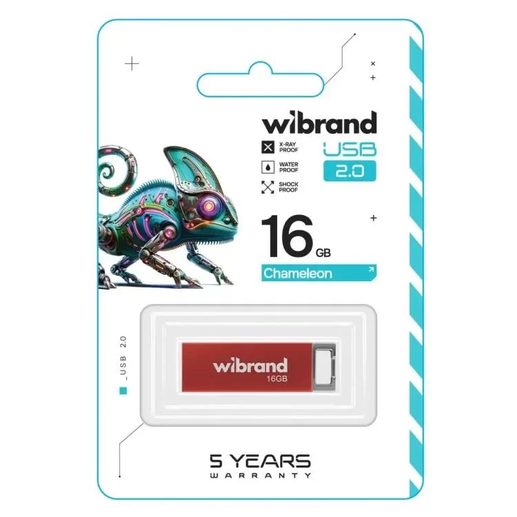 USB флеш накопитель Wibrand 16GB Chameleon Red USB 2.0 (WI2.0/CH16U6R) цена 213грн - фотография 2