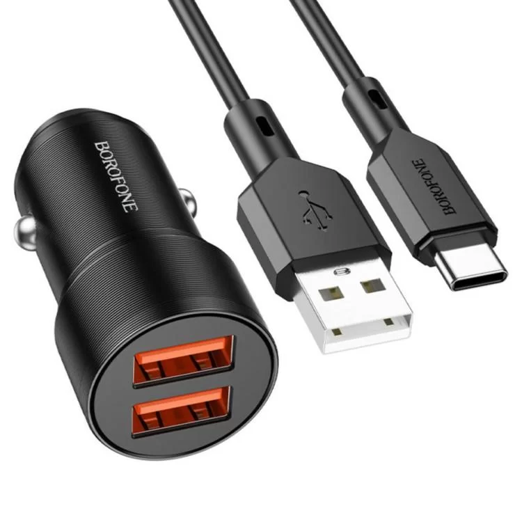Зарядное устройство BOROFONE BZ19 charger set (Type-C) 2 x USB Black (BZ19CB) цена 164грн - фотография 2