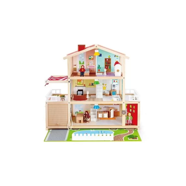 Ігровий набір Hape Ляльковий будинок Особняк з меблями дерев'яний (E3405) ціна 12 686грн - фотографія 2