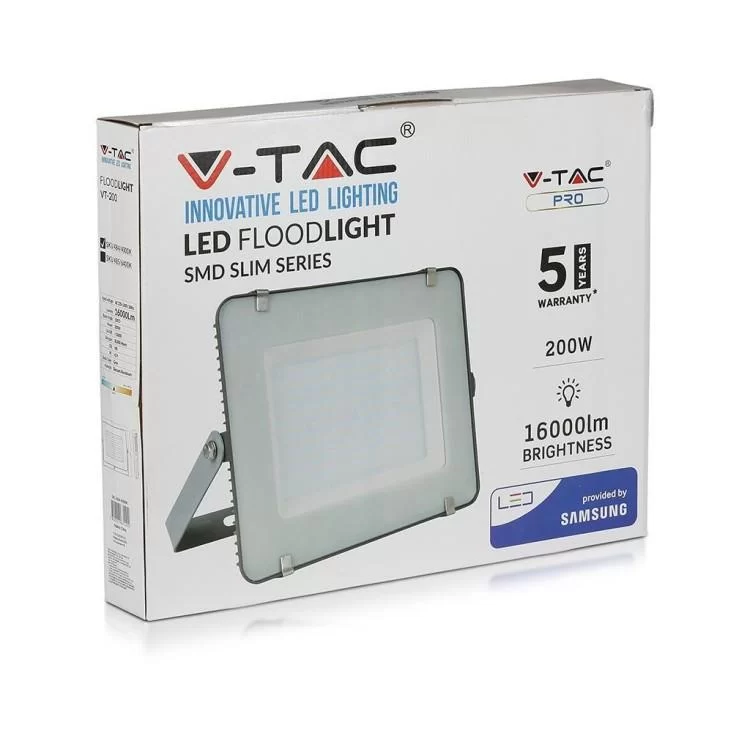 Прожектор V-TAC LED 200W, SKU-484, Samsung CHIP, 230V, 4000К (3800157631402) - фото 10