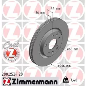 Тормозной диск ZIMMERMANN 200.2534.20