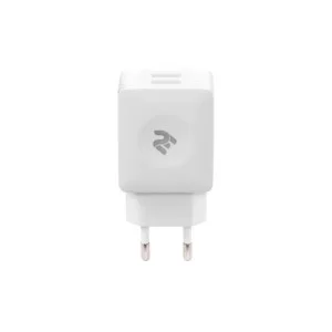 Зарядное устройство 2E Wall Charger Dual USB-A 2.4A + cable USB-C White (2E-WC1USB2.1A-CC)