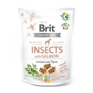 Ласощі для собак Brit Care Dog Crunchy Cracker Insects комахи, лосось і чебрець 200 г (8595602551491)