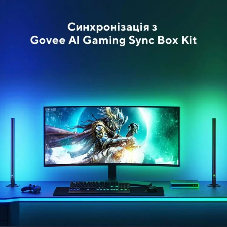 Світлодіодна стрічка Govee Neon Gaming Table Light 3м Білий (H61C33D1) - фото 11