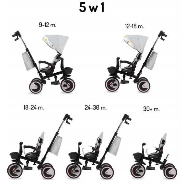 Детский велосипед MoMi Invidia 5 в 1 Серый (ROTR00001) обзор - фото 8