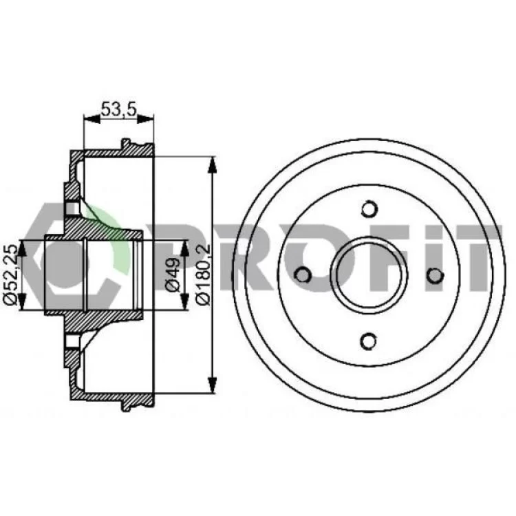 Тормозной барабан Profit 5020-0075