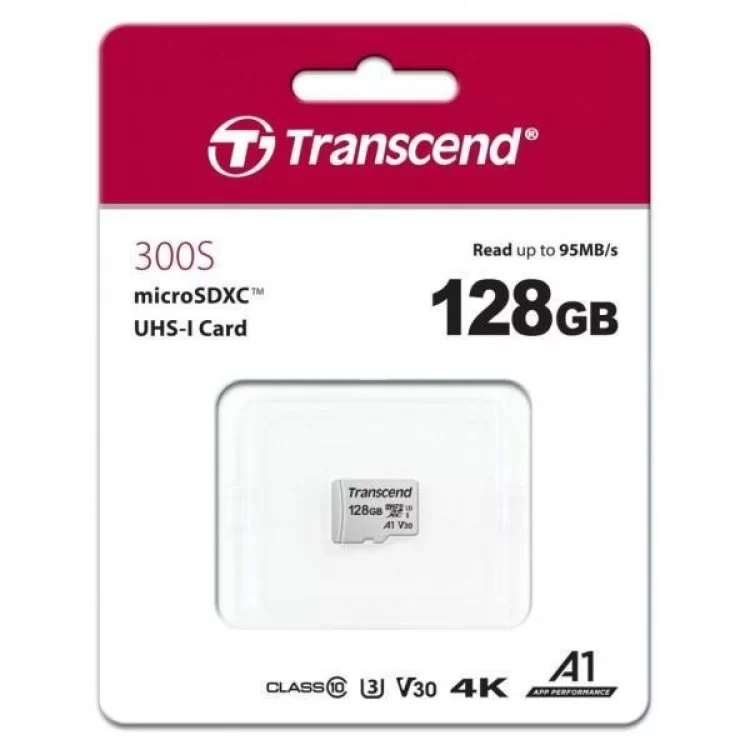 Карта памяти Transcend 128GB microSDXC class 10 UHS-I U3 A1 (TS128GUSD300S) цена 684грн - фотография 2