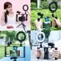 Набор блогера Puluz 4in1 (ring light, mount, phone holder, microphone) (PKT3025L)