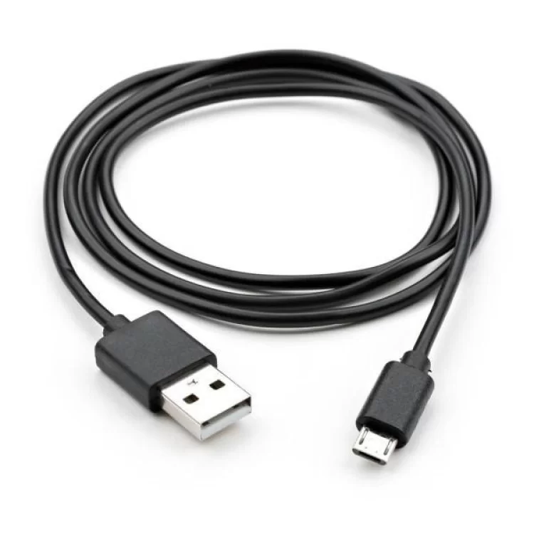 Дата кабель USB 2.0 AM to Micro 5P PVC 1m black Vinga (VCPDCM1BK) ціна 104грн - фотографія 2