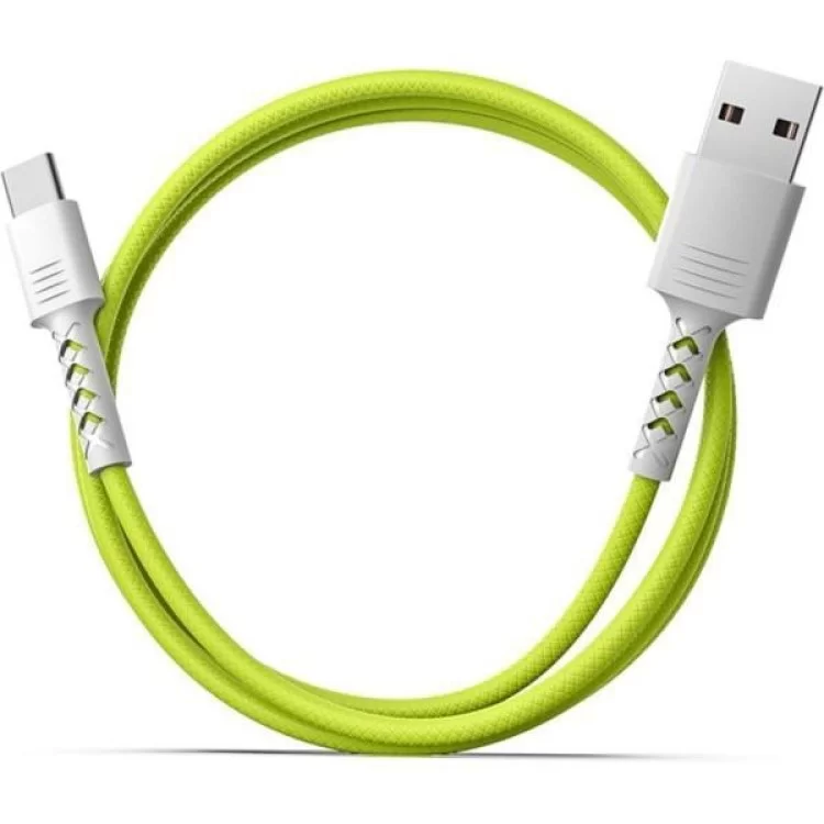 продаем Дата кабель USB 2.0 AM to Type-C 1.0m Soft white/lime Pixus (4897058531169) в Украине - фото 4