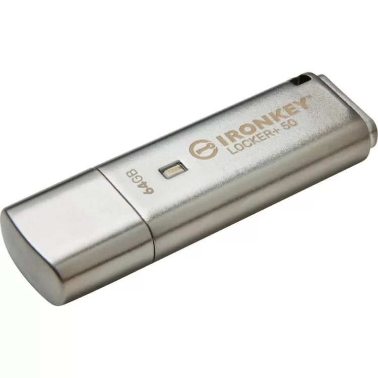 USB флеш накопитель Kingston 64GB IronKey Locker Plus 50 AES Encrypted USB 3.2 (IKLP50/64GB) цена 6 232грн - фотография 2