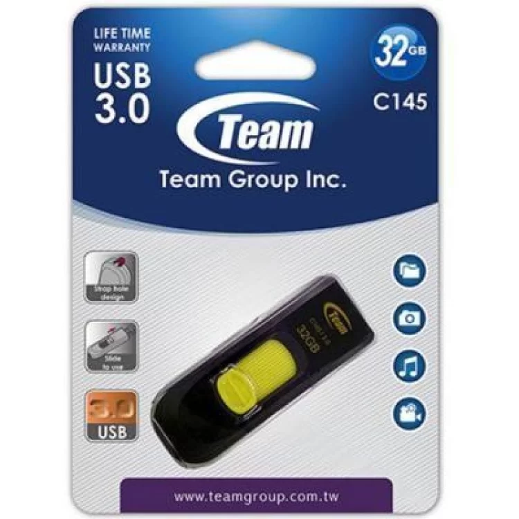 USB флеш накопитель Team 32GB C145 Yellow USB 3.0 (TC145332GY01) отзывы - изображение 5
