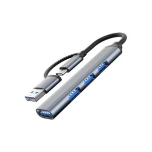 Концентратор Dynamode USB Type-C/Type-A to 1хUSB3.0, 3xUSB 2.0 metal (DM-UH-312AC)