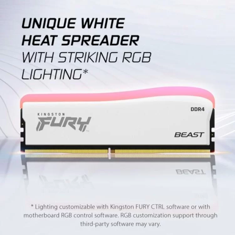 Модуль пам'яті для комп'ютера DDR4 8GB 3200 MHz Beast White RGB SE Kingston Fury (ex.HyperX) (KF432C16BWA/8) - фото 11