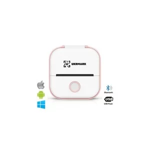 Принтер чеков UKRMARK P02PK Bluetooth, бело-розовый (00888)
