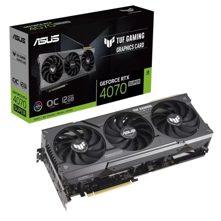 Видеокарта ASUS GeForce RTX4070 SUPER 12Gb TUF OC GAMING (TUF-RTX4070S-O12G-GAMING) цена 59 211грн - фотография 2