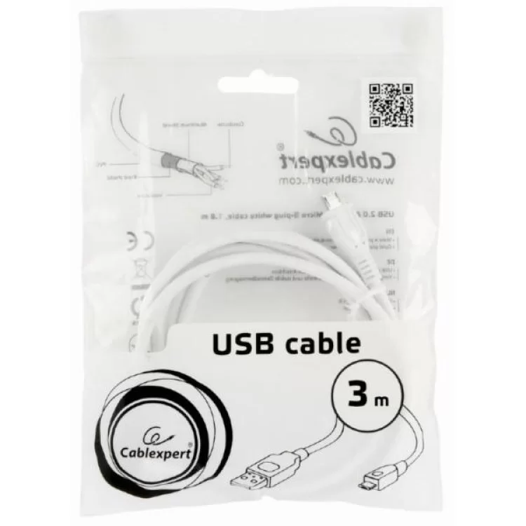 продаємо Дата кабель USB 2.0 AM to Micro 5P 3.0m Cablexpert (CCP-mUSB2-AMBM-W-10) в Україні - фото 4