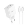 Зарядний пристрій HOCO C108A charger set (C to iP) White (6931474784445)