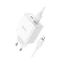 Зарядний пристрій HOCO C108A charger set (C to iP) White (6931474784445)