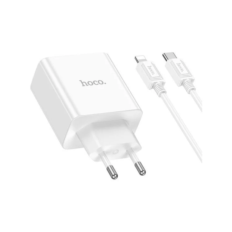 Зарядний пристрій HOCO C108A charger set (C to iP) White (6931474784445) відгуки - зображення 5