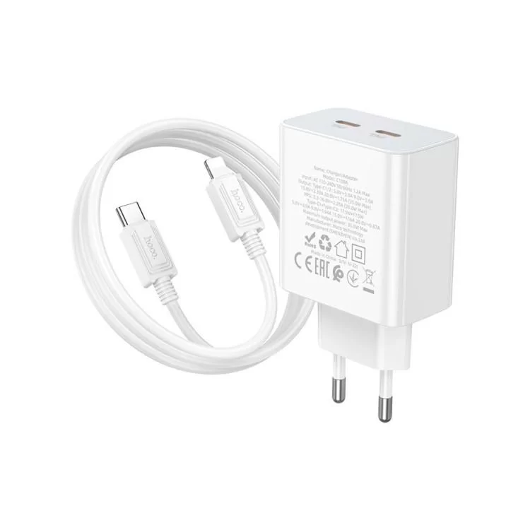 Зарядний пристрій HOCO C108A charger set (C to iP) White (6931474784445) інструкція - картинка 6