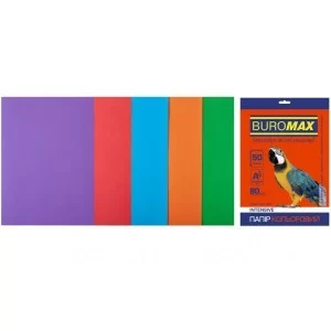 Бумага Buromax А4, 80g, INTENSIVE, 5colors, 50sh (BM.2721350-99)