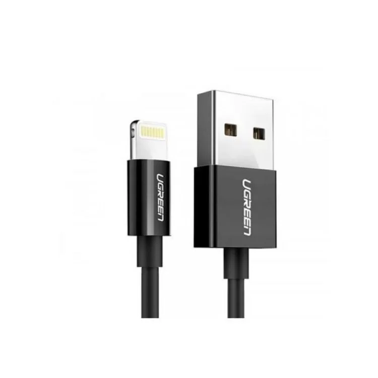 Дата кабель USB 2.0 AM to Lightning 1.0m US155 MFI Black Ugreen (US155/80822) ціна 575грн - фотографія 2