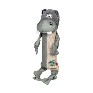 Игрушка для собак GiGwi Eco Friendz Бегемот с пластиковой бутылкой и пищалкой 39 см (2252)