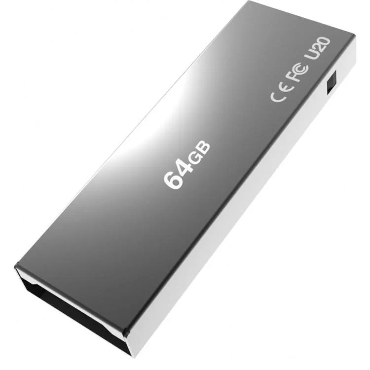 USB флеш накопичувач AddLink 64GB U20 Titanium USB 2.0 (ad64GBU20T2) ціна 347грн - фотографія 2