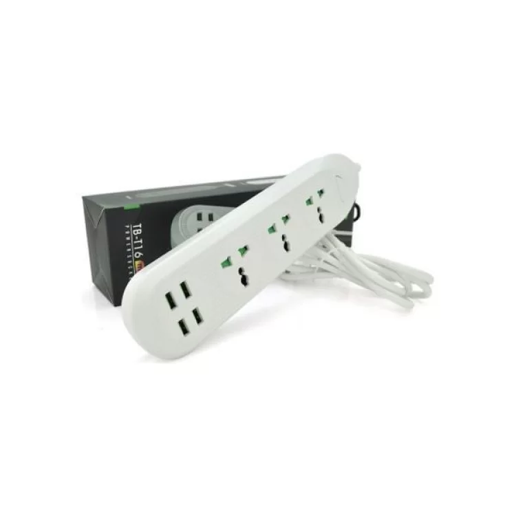 Мережевий фільтр живлення Voltronic TВ-Т16mini, 3роз, 4*USB White (ТВ-Т16mini-White) ціна 869грн - фотографія 2