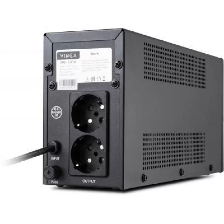 в продажу Пристрій безперебійного живлення Vinga LED 600VA metal case (VPE-600M) - фото 3