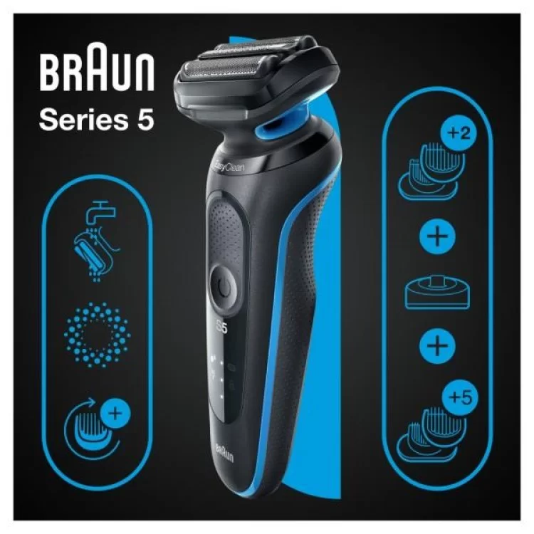 продаємо Електробритва Braun Series 5 51-B4650cs BLACK / BLUE в Україні - фото 4