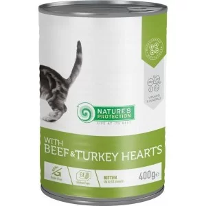 Консервы для кошек Nature's Protection Kitten Beef & Turkey hearts 400 г (KIK45610)