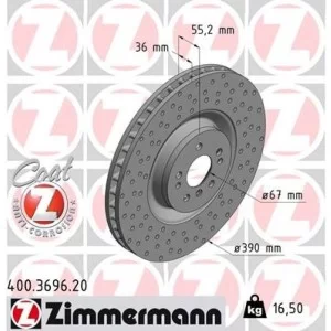 Гальмівний диск ZIMMERMANN 400.3696.20