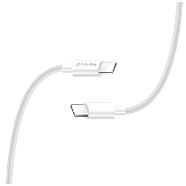 Дата кабель USB-C to USB-C 2.0m 3A 65W white ColorWay (CW-CBPDCC056-WT) цена 374грн - фотография 2