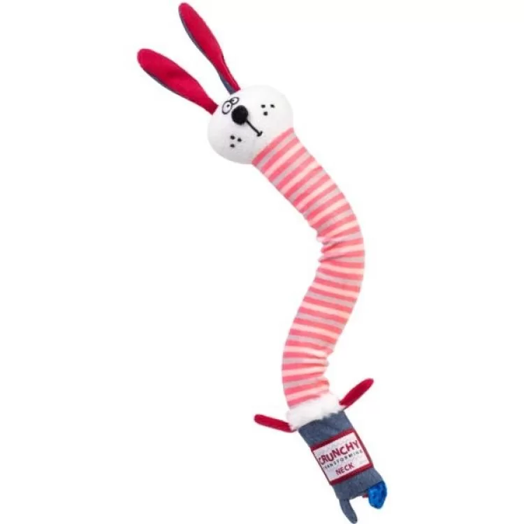 Игрушка для собак GiGwi Crunchy Заяц с хрустящей шеей и пищалкой 28 см (75516)