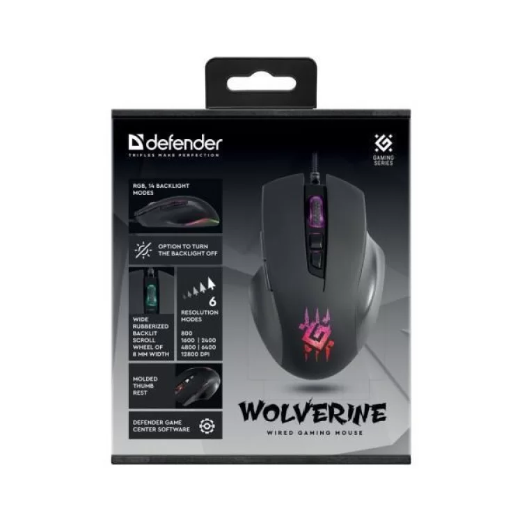 Мишка Defender Wolverine GM-700L RGB USB Black (52700) характеристики - фотографія 7
