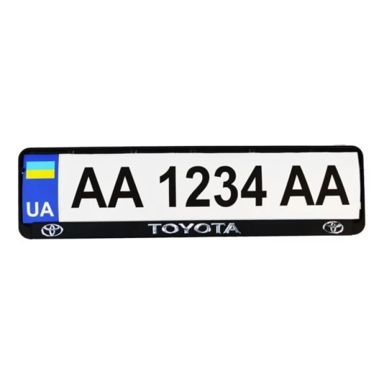 Рамка номерного знака CarLife пластик з об'ємними літерами Toyota (2шт) (24-017) цена 165грн - фотография 2
