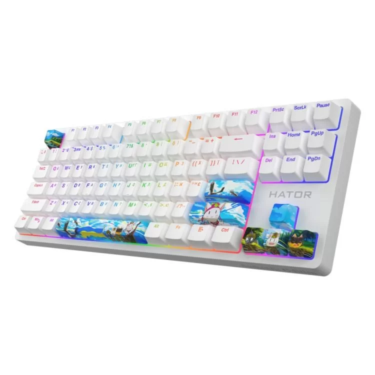 в продаже Клавиатура Hator Rockfall 2 Mecha TKL Authentic Edition Aurum Milky Way Silent USB Fighting Cats (HTK-532) - фото 3