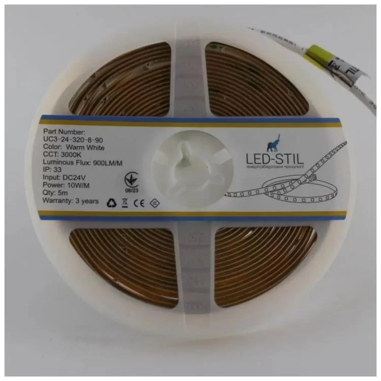 продаем Светодиодная лента LED-STIL 3000K 10 Вт/м COB 320 диодов IP33 24 Вольта 900 lm теплый свет (UC3-24-320-8-90) в Украине - фото 4
