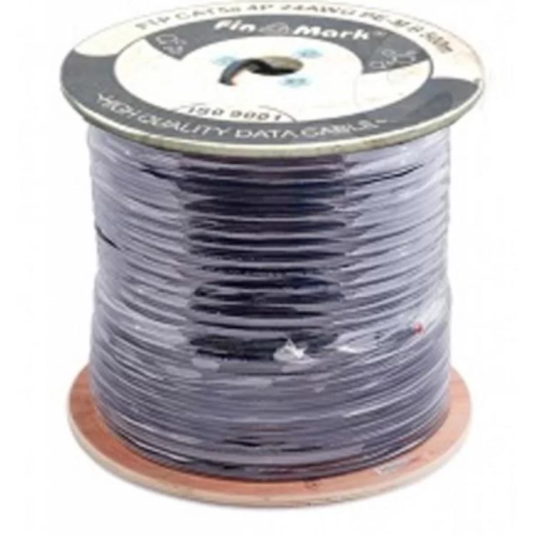 Кабель сетевой FinMark FTP CAT5e 4P 24AWG PE-M B 500m Drum, внешний, проволка 1,2мм (054615)