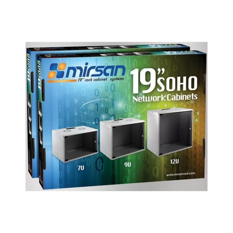 Шкаф настенный Mirsan 12U 535x400, SOHO, RAL 7035 (MR.SOH12U40DE.02) цена 7 905грн - фотография 2