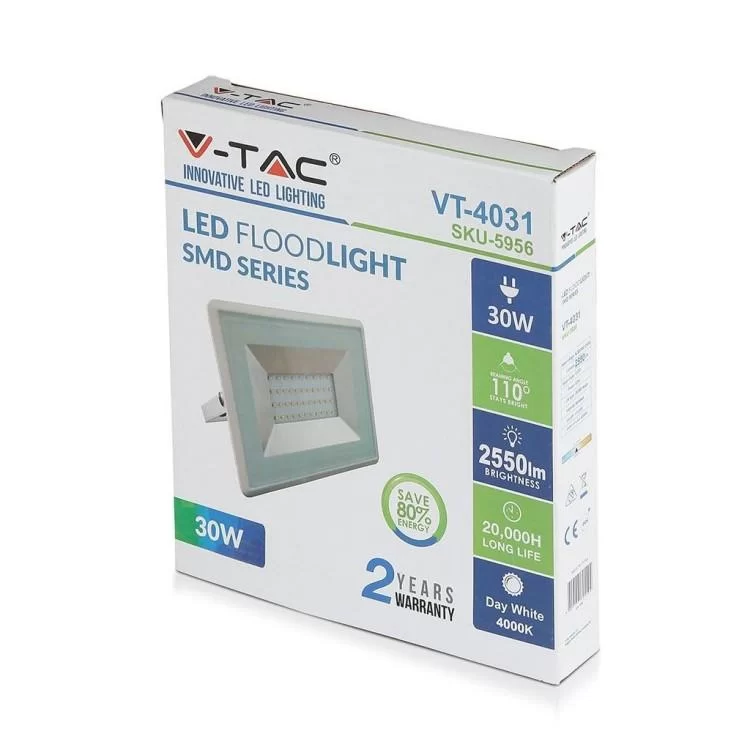 Прожектор V-TAC LED 30W, SKU-5956, E-series, 230V, 4000К (3800157625494) - фото 10