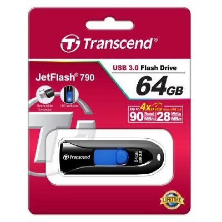 USB флеш накопитель Transcend 64GB JetFlash 790 USB 3.0 (TS64GJF790K) отзывы - изображение 5