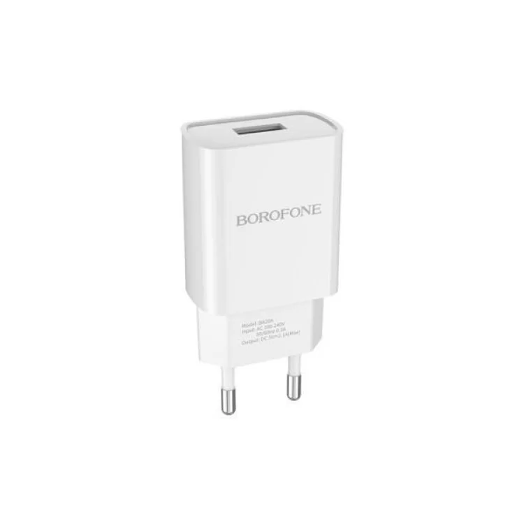 Зарядний пристрій BOROFONE BA20A Sharp charger set(Lightning) White (BA20AW)