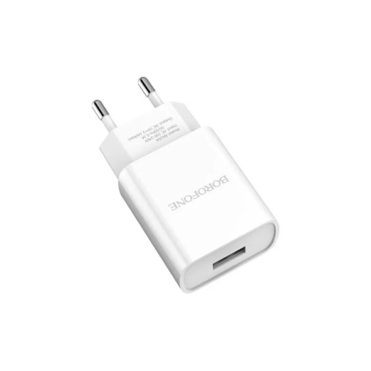 Зарядний пристрій BOROFONE BA20A Sharp charger set(Lightning) White (BA20AW) ціна 238грн - фотографія 2