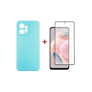 Чехол для мобильного телефона Dengos Xiaomi Redmi Note 12 4G Case + Glass (Ice blue) (DG-KM-83)