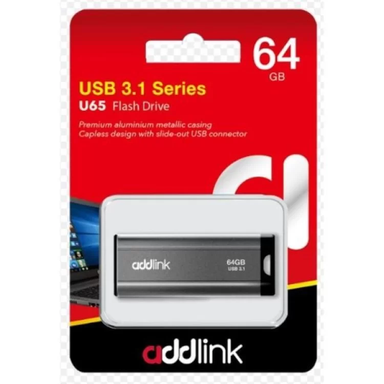 продаем USB флеш накопитель AddLink 64GB U65 Gray USB 3.1 (ad64GBU65G3) в Украине - фото 4