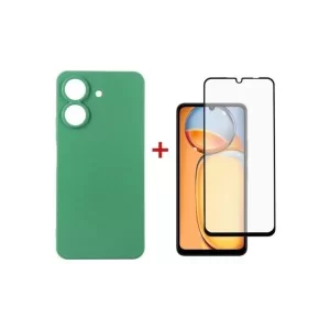 Чохол до мобільного телефона Dengos Kit for Xiaomi Redmi 13C case + glass (Mint) (DG-KM-63)