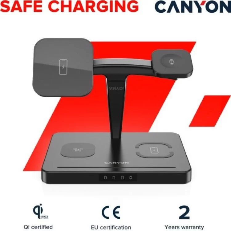 Зарядний пристрій Canyon WS-404 4in1 Wireless charger (CNS-WCS404B) відгуки - зображення 5